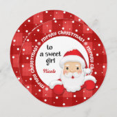 Naar een zoet meisje uit de kerstman. kerstKaart (Voorkant / Achterkant)