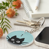 Naar een zwart kleed met kleuren en tekst sleutelhanger (Voorkant Rechts)