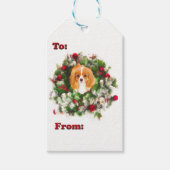 Naar en van Cavalier King Charles Krans Gift Label Cadeaulabel (Voorkant)