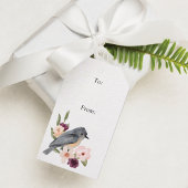 Naar en van de nestroze Baby shower van Floral Bir Cadeaulabel