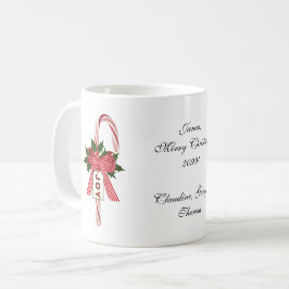 Naar en van Folks Candy Cane "Joy" Kerstmis Koffiemok