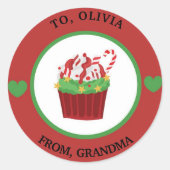 Naar en van het Label met kerstcadeaus (Voorkant)