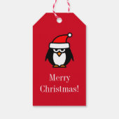 Naar en van kerstcadeaubonnen met pinguïn cadeaulabel (Achterkant)