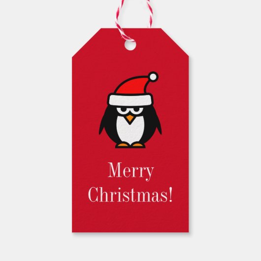 Naar en van kerstcadeaubonnen met pinguïn cadeaulabel (Achterkant)