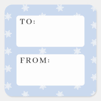 Naar en van Sneeuwvlokken Cadeaubon Stickers