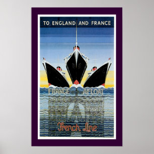 Naar Engeland en Frankrijk - Poster Franse Lijn