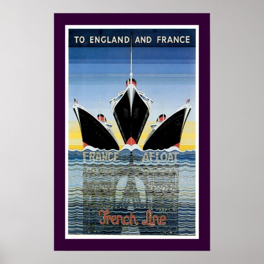 Naar Engeland en Frankrijk - Poster Franse Lijn (Voorkant)