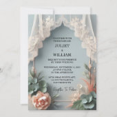 Naar Eucalyptus Kant Tule Pastel Stoffig Blauw Bru Kaart (Voorkant)