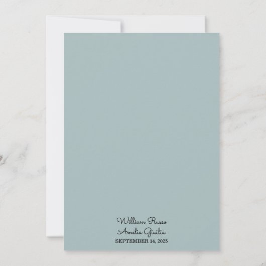 Naar Eucalyptus Kant Tule Pastel Stoffig Blauw Bru Kaart (Achterkant)