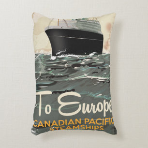 Naar Europa Vintage Canadese Reisposter Decoratief Kussen