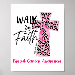 Naar Faith Breast Cancer Awareness Christelijk Je Poster