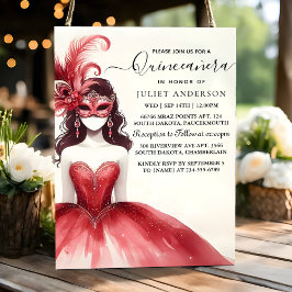 Naar Fancy Prom Mask Fun Masquerade Quinceañera Kaart