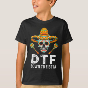Naar Fiesta Grappige Mexicaanse Party Schedel Grap T-shirt
