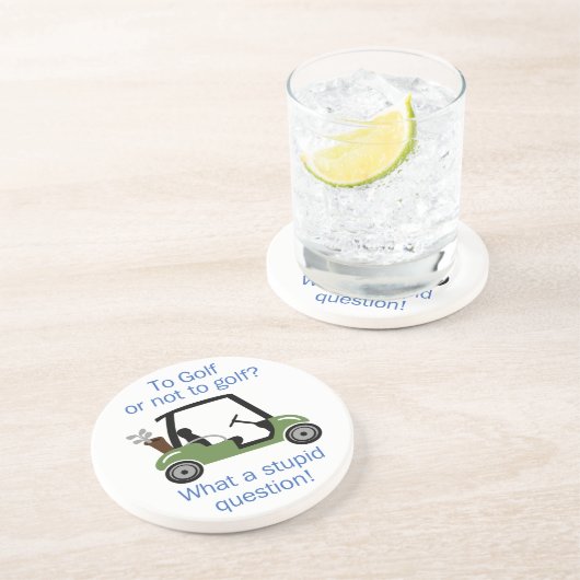 Naar Golf of niet Zandsteen Onderzetter (Zijkant)