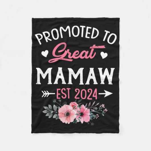 Naar Great Mamaw Est 2024 Bloem Fleece Deken (Voorkant)