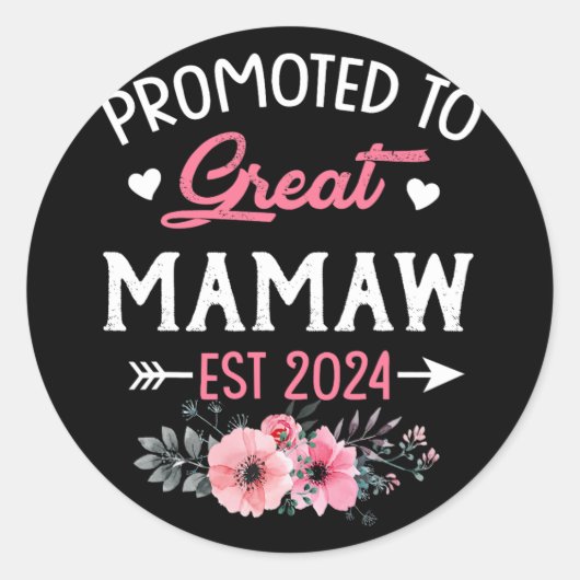 Naar Great Mamaw Est 2024 Bloem Ronde Sticker (Voorkant)