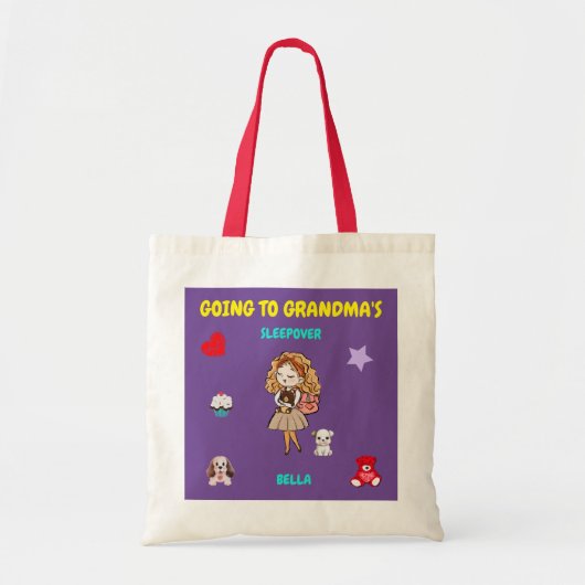 Naar grootmoeders leuke Canvas tas (Voorkant)
