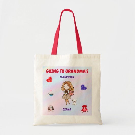 Naar grootmoeders leuke Canvas tas (Voorkant)