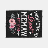 Naar Grote Memaw Est 2024 Bloem Fleece Deken (Voorkant (Horizontaal))