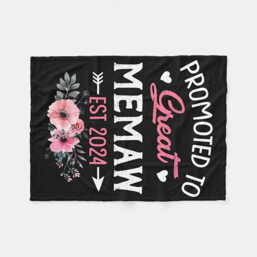 Naar Grote Memaw Est 2024 Bloem Fleece Deken (Voorkant (Horizontaal))