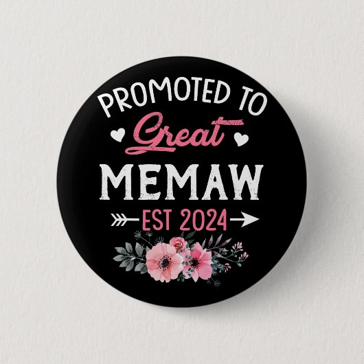 Naar Grote Memaw Est 2024 Bloem Ronde Button 5,7 Cm (Voorkant)