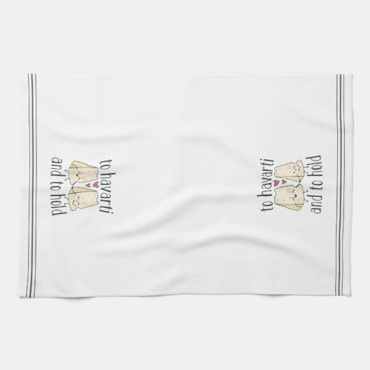 Naar Havarti en om Cute Funny Cheese Pun te houden Theedoek (Horizontaal)