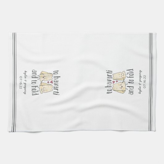 Naar Havarti en om Cute Funny Cheese Pun te houden Theedoek (Horizontaal)