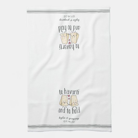 Naar Havarti en om Cute Funny Cheese Pun te houden Theedoek (Verticaal)
