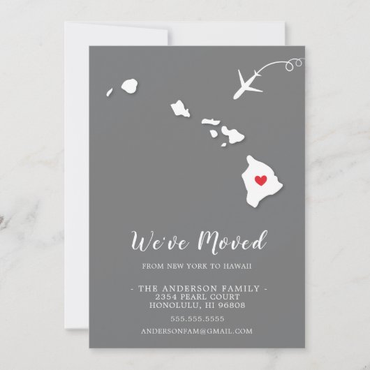 Naar HAWAII Verplaatsende Aankondiging (Voorkant)