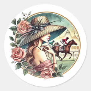 "Naar het altaar" Derby-geïnspireerde bruidsborrel Ronde Sticker