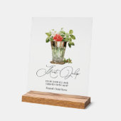 "Naar het altaar" Mint Julep Derby Bruidsdiner Acryl Bord (Hoek)