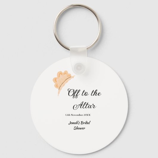 Naar het altaar oranje kap hoed bruidsfeest naam sleutelhanger (Voorkant)