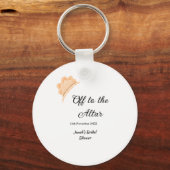 Naar het altaar oranje kap hoed bruidsfeest naam sleutelhanger (Voorkant)