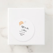 Naar het altaar oranje kapje hoed bruids douche na bedankjes labels (In situ)