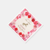 Naar het altaar Rode Rozen Bruidsuitnodiging Servet (Hoek)
