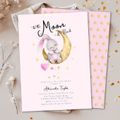 Naar het Baby shower van het roze konijn van de ma Kaart
