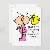 Naar het Baby van het groothuis (roze) Briefkaart (Voorkant / Achterkant)