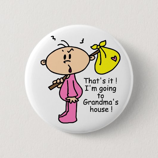 Naar het Baby van het groothuis (roze) Ronde Button 5,7 Cm (Voorkant)
