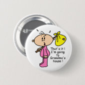 Naar het Baby van het groothuis (roze) Ronde Button 5,7 Cm (Voorkant /achterkant)