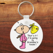 Naar het Baby van het groothuis (roze) Sleutelhanger (Voorkant)