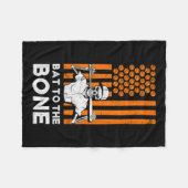Naar het Bone Halloween Baseball Skeleton Baseball Fleece Deken (Voorkant (Horizontaal))
