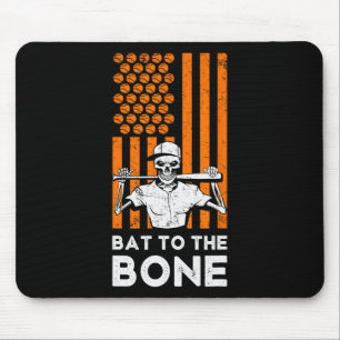 Naar het Bone Halloween Baseball Skeleton Baseball Muismat