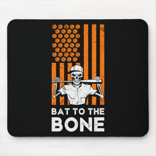 Naar het Bone Halloween Baseball Skeleton Baseball Muismat (Voorkant)