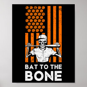 Naar het Bone Halloween Baseball Skeleton Baseball Poster
