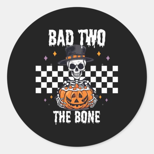 Naar het Bone Skeleton Halloween kostuum Ronde Sticker (Voorkant)