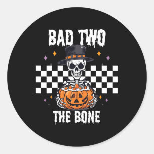 Naar het Bone Skeleton Halloween kostuum Ronde Sticker