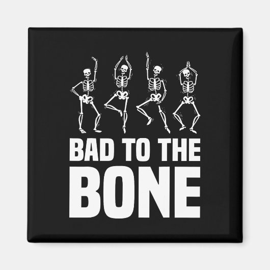 Naar het botskelet Funny Halloween Skeleton Magneet (Voorkant)
