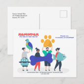 Naar het Briefkaart Herinnering voor Vet-toewijzin (Voorkant / Achterkant)