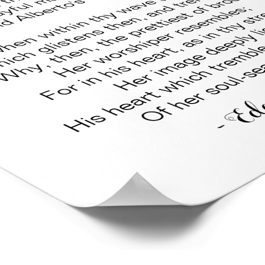 Naar het gedicht van Edgar Allan Poe Poster (Hoek)