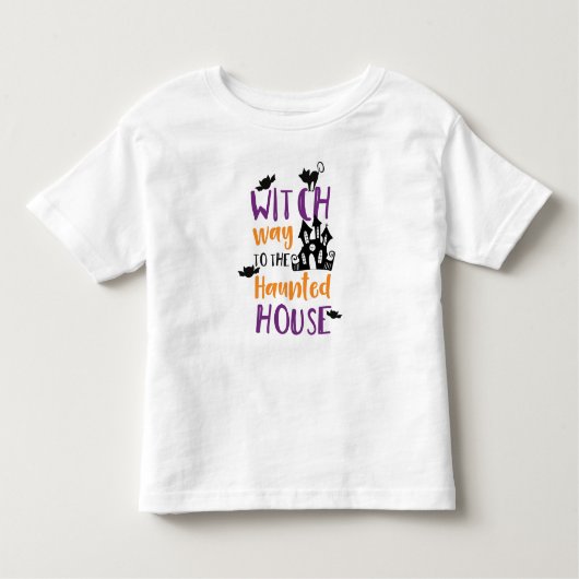 Naar het gehakte huis, vleermuizen, halloween kinder shirts (Voorkant)